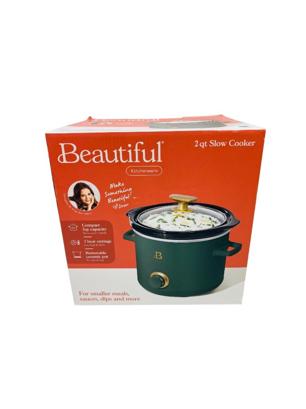 Beautiful Brand 2 Quart Slow Cooker Thyme Green by Drew Barrymore New